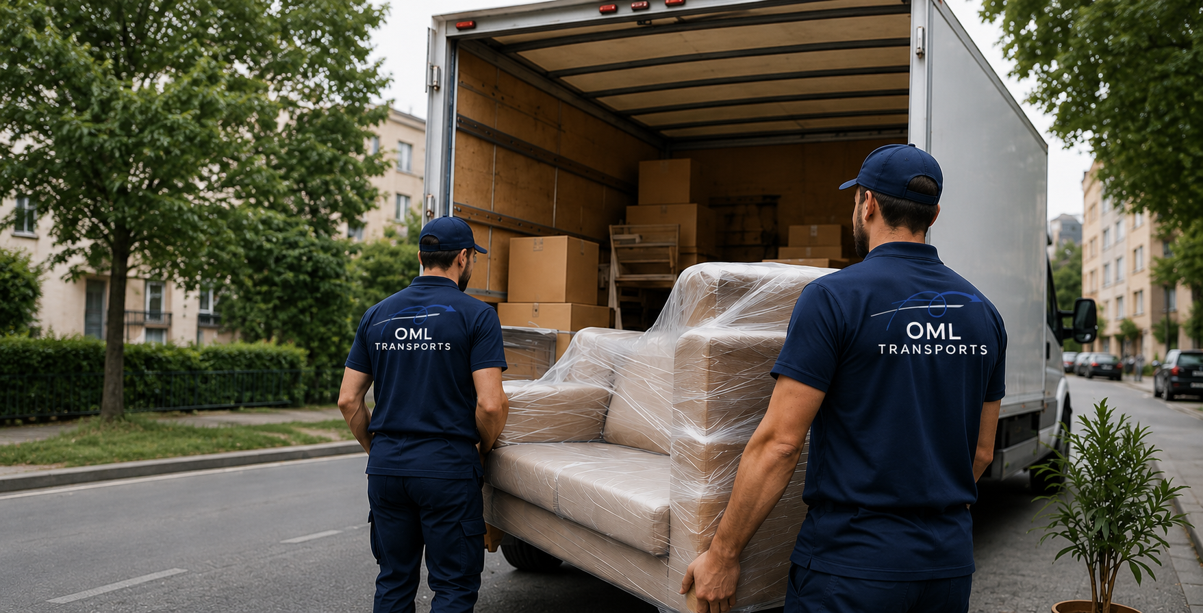 Équipe OML Transports lors d’un déménagement